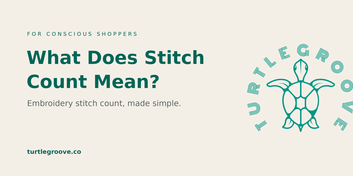 Embroidery stitch count explained — close-up of stitched thread detail