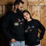 BirdsNest embroidered sweatshirt by TURTLEGROOVE – model wearing, black