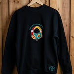 InnerSelf embroidered sweatshirt by TURTLEGROOVE – front view, black