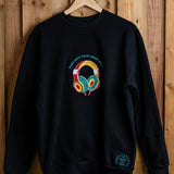 InnerSelf embroidered sweatshirt by TURTLEGROOVE – front view, black