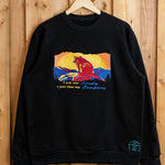 I Am Not Lonely embroidered sweatshirt by TURTLEGROOVE – front view, black
