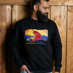 I Am Not Lonely embroidered sweatshirt by TURTLEGROOVE – second model view, black