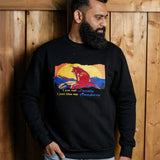 I Am Not Lonely embroidered sweatshirt by TURTLEGROOVE – second model view, black