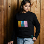 IAmBeautiful embroidered sweatshirt by TURTLEGROOVE – model wearing, black