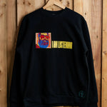 IAmListening embroidered sweatshirt by TURTLEGROOVE – front view, black