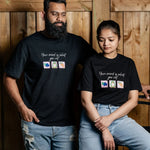 MindIsWhatUEat embroidered t-shirt by TURTLEGROOVE – model wearing, black