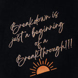 BreakdownIs embroidered t-shirt by TURTLEGROOVE – embroidery close-up detail, black