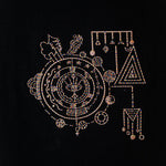 SolarSystem embroidered t-shirt by TURTLEGROOVE – embroidery close-up detail, black