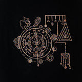 SolarSystem embroidered t-shirt by TURTLEGROOVE – embroidery close-up detail, black