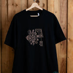 SolarSystem embroidered t-shirt by TURTLEGROOVE – front view, black