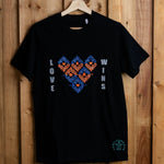LoveWins embroidered t-shirt by TURTLEGROOVE – front view, black