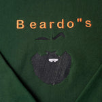 Beardos embroidered sweatshirt by TURTLEGROOVE – embroidery close-up detail, forest green