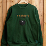Beardos embroidered sweatshirt by TURTLEGROOVE – front view, forest green