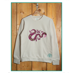 Snake Purple embroidered sweatshirt by TURTLEGROOVE – feature highlights, organic cotton, Made in Canada