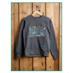 Waves embroidered sweatshirt by TURTLEGROOVE – feature highlights, organic cotton, Made in Canada