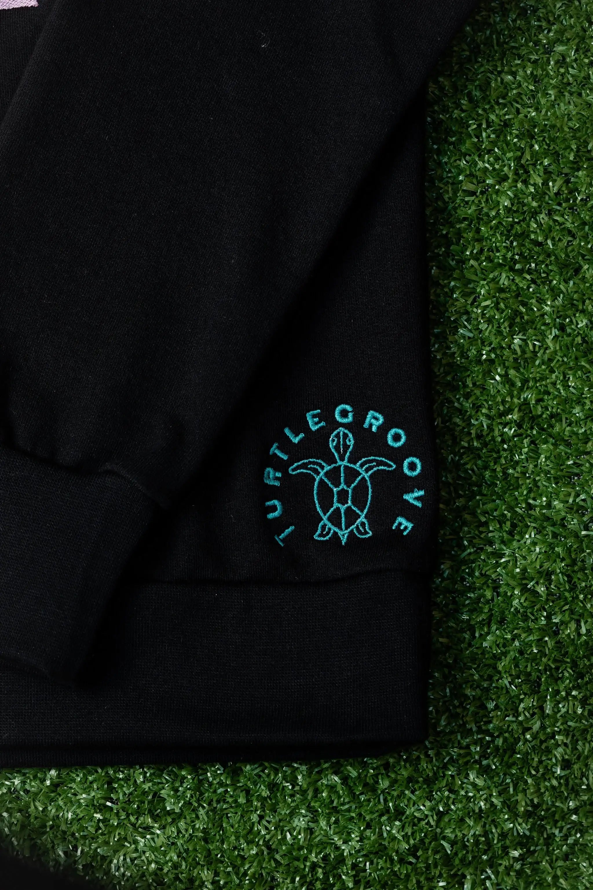 TURTLEGROOVE Made in Canada logo – black embroidered sweatshirt