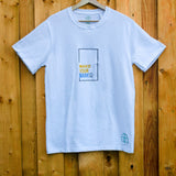 Make Your Mark embroidered t-shirt by TURTLEGROOVE – front view, white