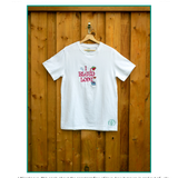 I Bleed Love embroidered t-shirt by TURTLEGROOVE, organic cotton, Made in Canada