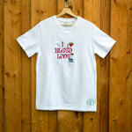 I Bleed Love embroidered t-shirt by TURTLEGROOVE – front view, white