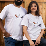 I Will Can Wish embroidered t-shirt by TURTLEGROOVE – model wearing, white