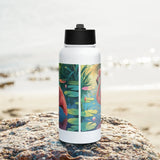 Flamingo Frame | Stainless Steel | Bottle with Straw | TeeandTurtle | Sustainable