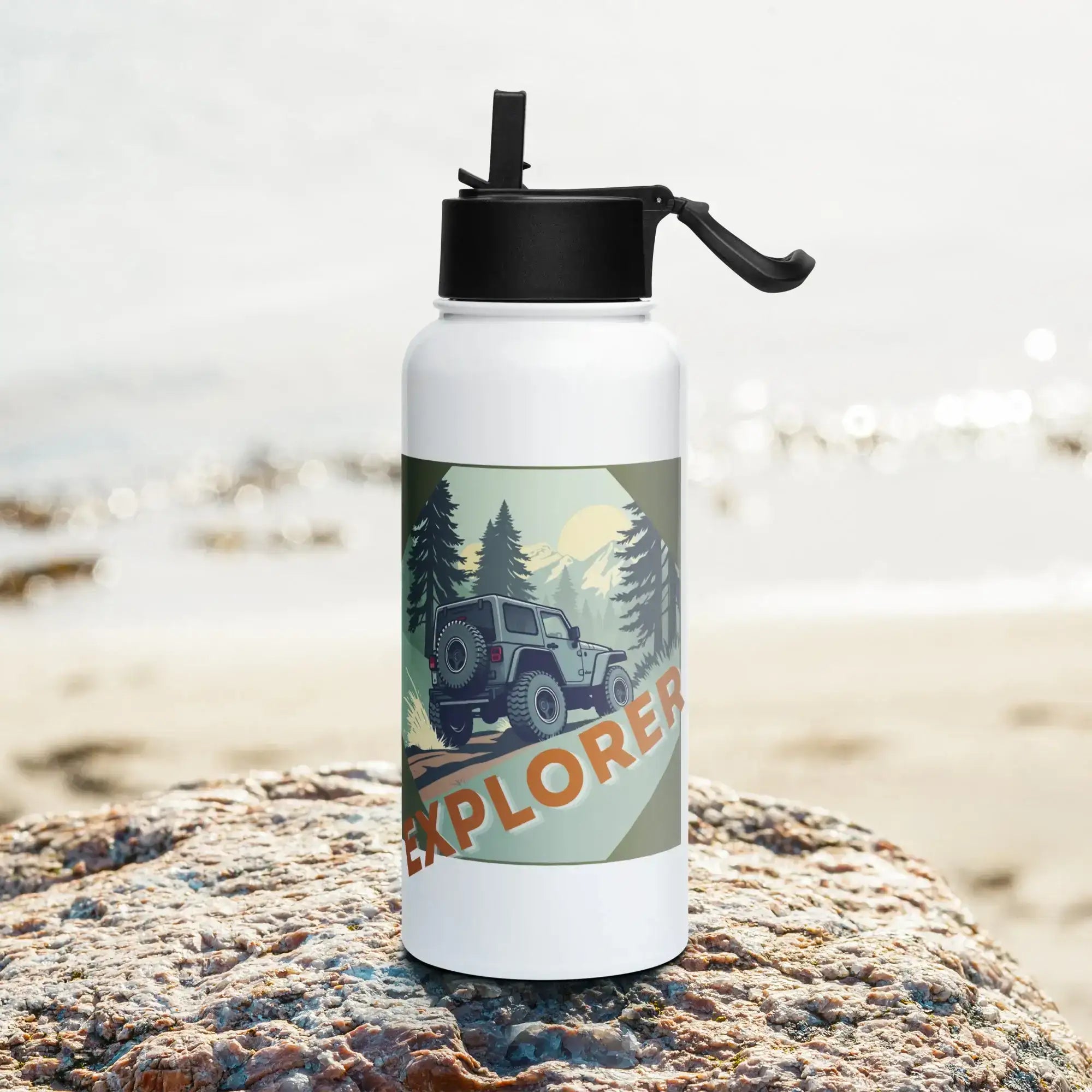 Explorer | Stainless Steel | Bottle with Straw | TeeandTurtle | Sustainable