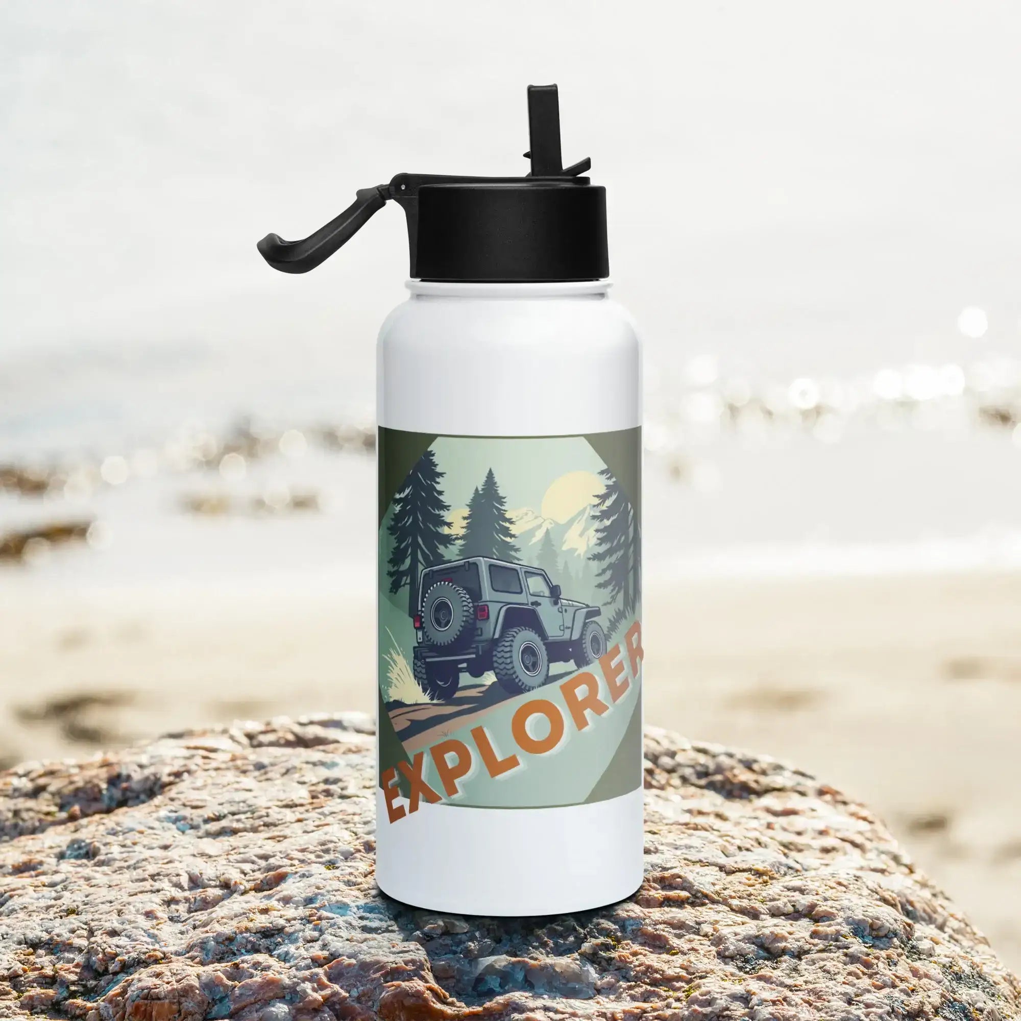 Explorer | Stainless Steel | Bottle with Straw | TeeandTurtle | Sustainable
